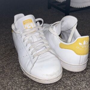 Adidas Stan Smith White and Yellow Shoes